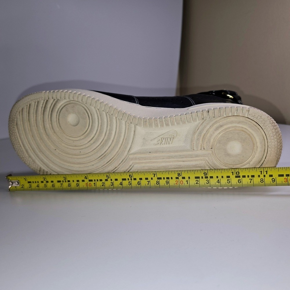 Vintage Nike Air Force 1 High Black Leather Gold Mens US 10.5 Streetwear Collect - Picture 16 of 16